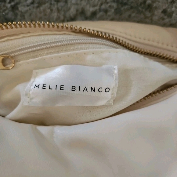 Melie Bianco Cream Vegan Top Small Minimalist Contemporary Trendy Handle Bag - Picture 8 of 12